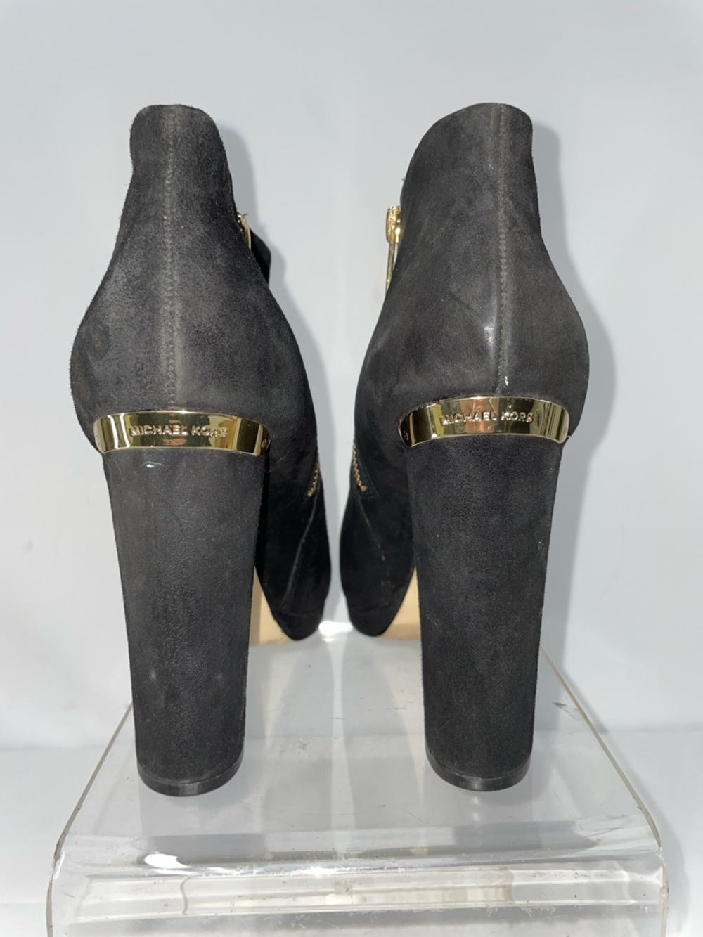 MICHAEL KORS HAVEN PLATFORM ANKLE BOOTIES IN BLACK SUEDE FTL-04-058 - Picture 4 of 10